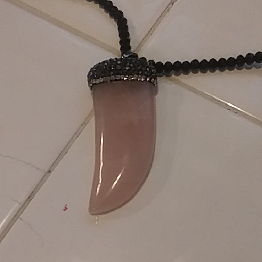 Rose Quartz Horn Necklace